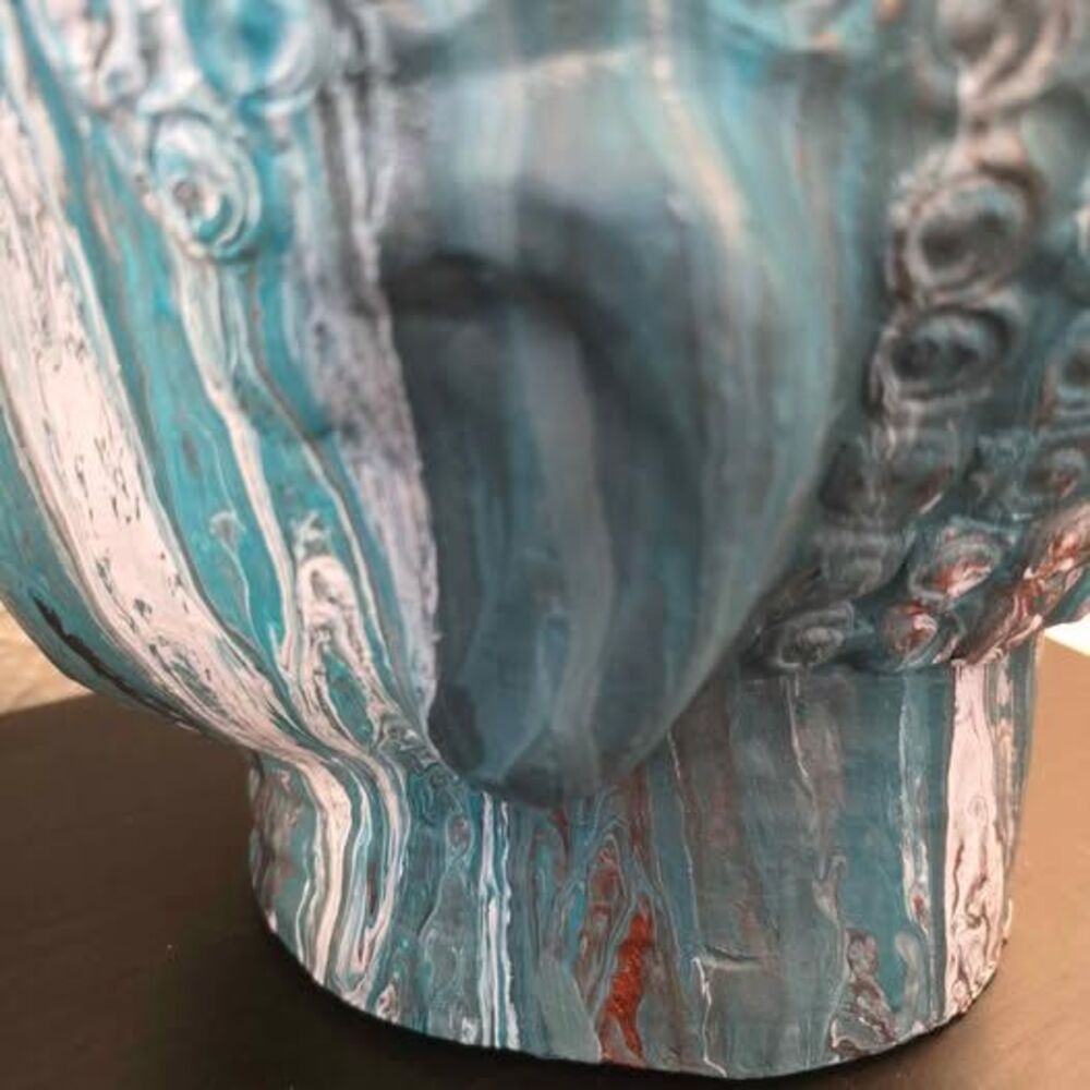 HANDCRAFTED Upcycled Buddah Head HANDPAINTED Tabletop Art Decor - Picture 10 of 11